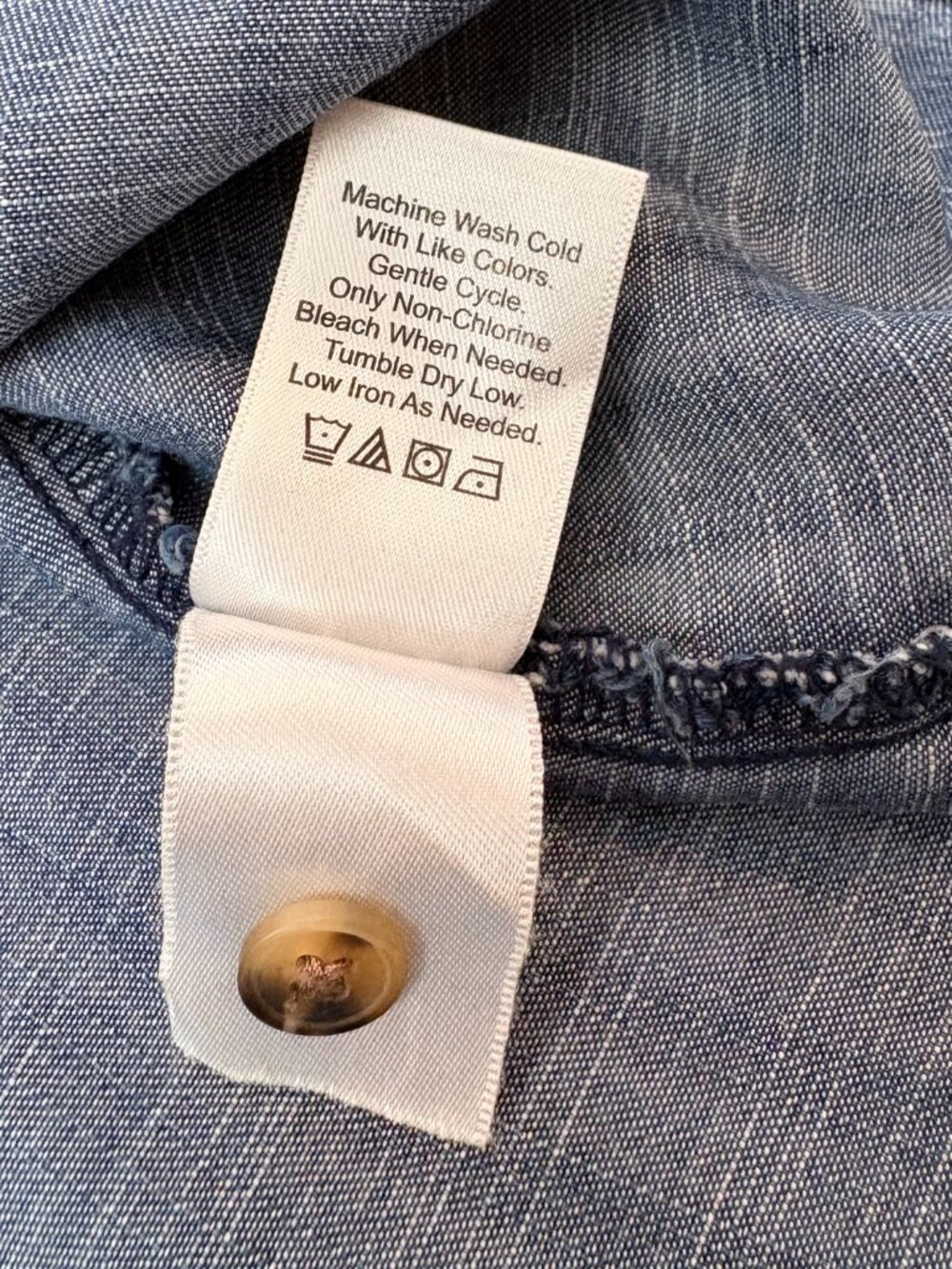 Coldwater Creek Tencel Denim 3/4 Dolman Button Sleeve Shirt Large - Picture 7 of 10